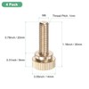 M METERXITY 4-Pack Knurled Thumb Screws, M6x20mm Solid Brass Round