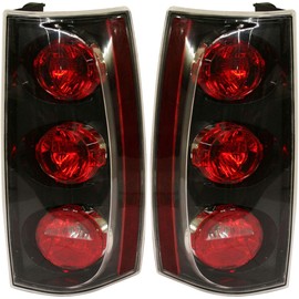 Evan-Fischer Tail Light Assembly Compatible with 2007-2014 GMC Yukon Halogen Clear Lens Set of 2 Passenger and Driver Side