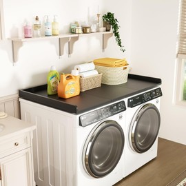 Ulif Over Washer and Dryer Countertop, Melamine Frosted Surface for Laundry Room Storage and Organization, 27.5" W x 54" L x 2.6" H, Black Splice Type