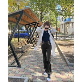 G4Free Flare Yoga Pants for Women High Waisted Bootcut Dress Pants with Pockets Casual Work (Black,XL,33")