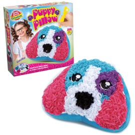 Small World Toys Plush Craft Puppy Pillow – DIY Plush Animal Kit with 350 Fabric Art Pieces, No-Sew Poke-in Art for Kids, Fun Learning Toy for Kids Ages 5+, Creative Gifts for Girls and Boys