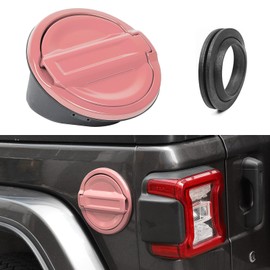 JeCar JL - Cubierta de llenado de combustible, tapa de gas de aleación de aluminio, accesorios exteriores compatibles con Jeep Wrangler 2018-2023 JL JLU, rosa