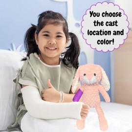 Broken Arm Gifts for Girls - Broken Arm Gifts for Kids - Choose Your Cast Color and Location - Stuffed Animal With A Cast On - Broken Wrist Gift For Girls - Broken Leg Gift for Girls by Kikilishop