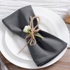 MLMC Grey Cotton Linen Napkins Rustic Washable Cloth Napkins Set