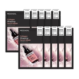 Mediheal Wrapping Serum Mask [Perm Volume] - Deep Elasticity Boosting Face Sheet Retinol & Adenosine Micro Liposome Delivery Smoothes Fine Wrinkles (10 Sheets) Size / 메디힐 랩핑 세럼 마스크 [펌 볼륨] - 딥 탄력 부스팅 페이스 시트 레티놀 & 아데노신 마이크로 리포좀 전달로 잔주름을 부드럽게 해줍니다 (10매) Size