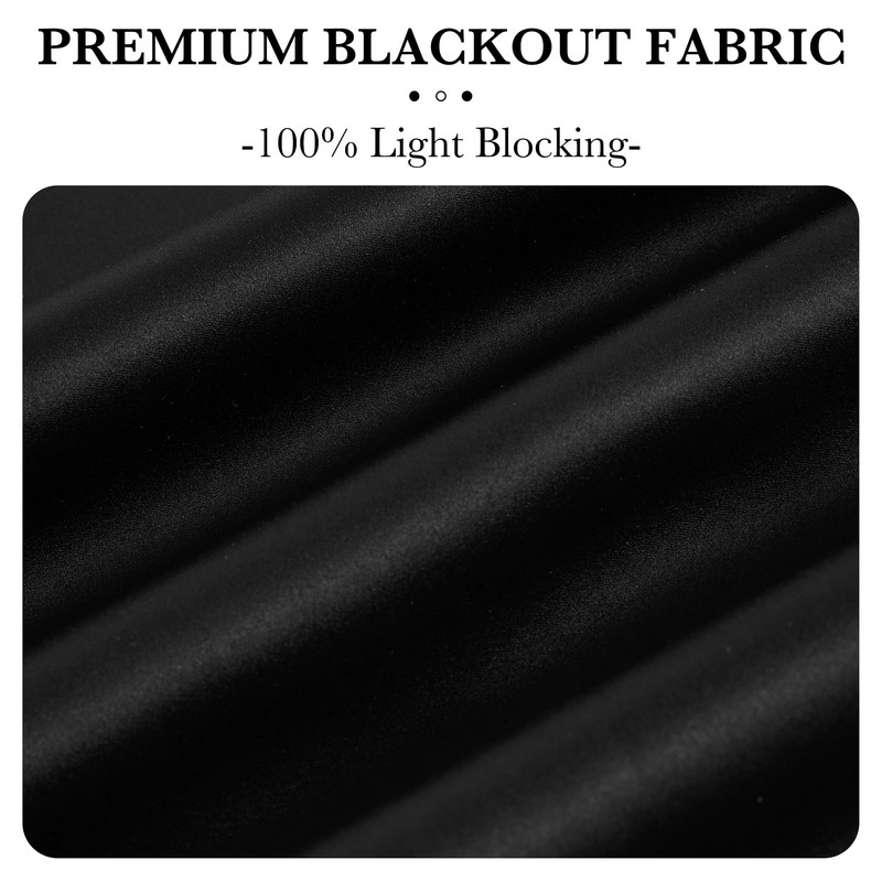 RYB HOME No Drill Adhesive 100% Blackout Curtains for Bedroom