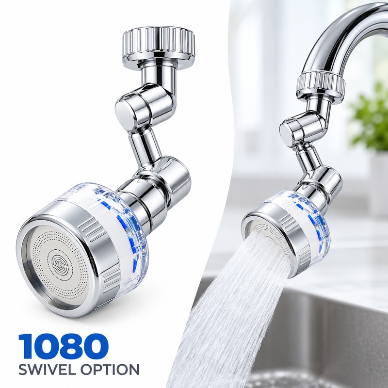 360° Swivel Faucet Aerator Extender for Kitchen Sink – Rotating