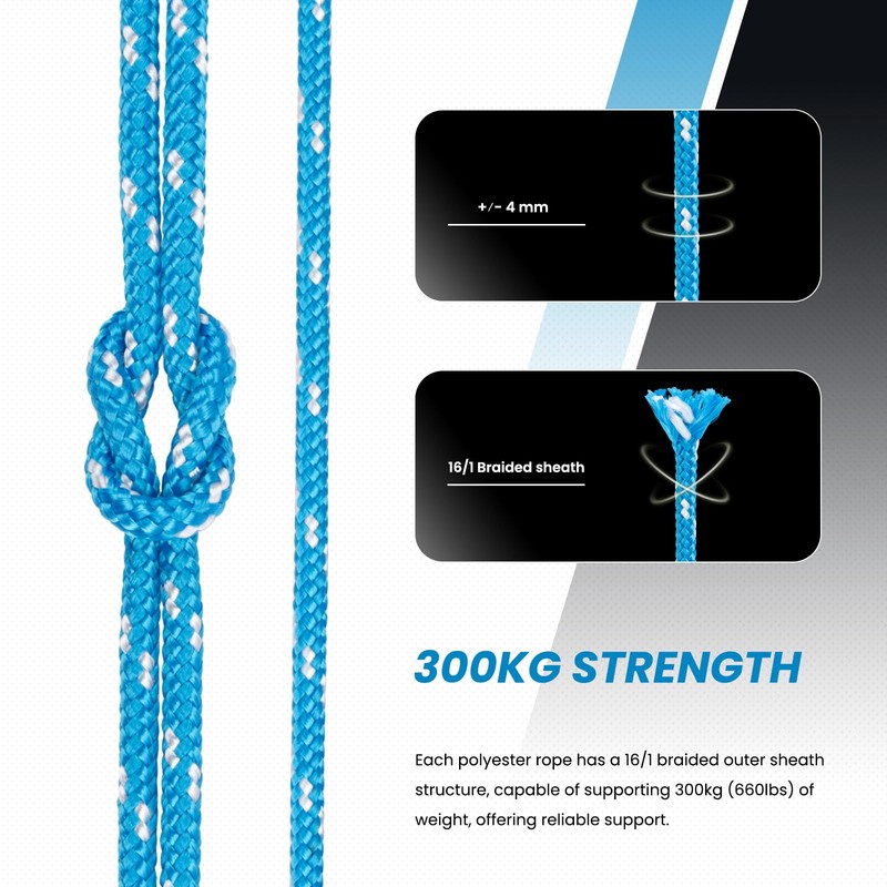Abma Cord Braid Polyester Rope 4mm x 20m Dacron Polyester