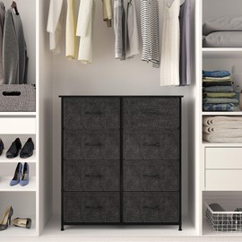 YITAHOME Dresser with 8 Drawers - Fabric Storage Tower, Organizer Unit for Bedroom, Living Room, Hallway, Closets & Nursery - Sturdy Steel Frame, Wooden Top & Easy Pull Fabric Bins