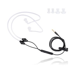 In-Ear Radiation Protection Headset, 3.5 mm Anti-Radiation Headphones for Wired Stereo Earphones, Air Tube Earphones, Built-in Microphone, Compatible with Smartphones, Desktop, Tablet, PC (Black)