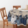 Horaldaily Fall Tablecloth 70×70 Inch Round, Autumn Harvest Blue Pumpkin