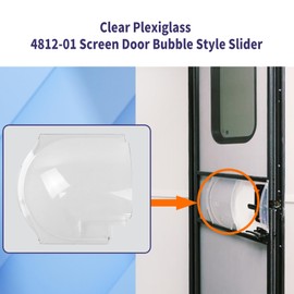 Clear Plexiglass 4812-01 Screen Door Bubble Style Slider Complete Replacement Kit, Compatible with Dexter Right Hand Screen Door Bubble Style, Clear, Works with 4810-00 Stopper & 4814-00 Holder