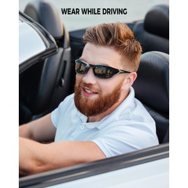 FIMOSON Sports Polarized Sunglasses for Men and Women UV400 Protection Wrap-Around Sunglasses for Driving Fishing 3 Packs