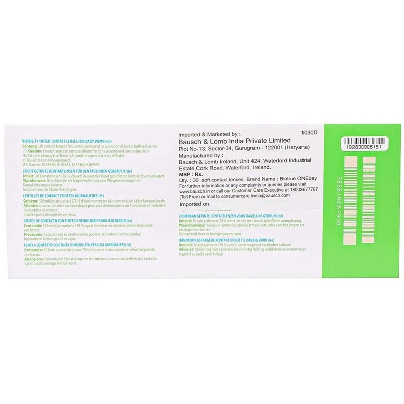 Biotrue, ONEday, clear, 30, BC 8.6 millimeters, DIA 14.2 millimeters,