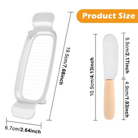 CALIDAKA Butter Slicer, 2Pcs Butter Cutter with 2Pcs Cheese Spreader, Stainless Steel Butter Slicer Cutter, Multifunctional Kitchen Food Tool for Fruit Eggs Butter Cheese(COLOR:Silver)