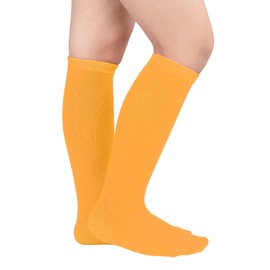 Century Star Baby Girl Socks Boy Knee High Socks Toddler Non-Slip Tube Sock School Soccer Striped Stockings for Infant 1Pc Orange 4-6 Years