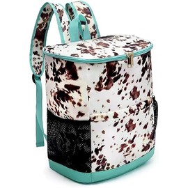 Leak Proof Cooler Backpack Soft Beach Ice Coolers for Women - Color: cow pattern