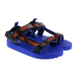 VERSACE JEANS COUTURE Electric Blue Signature Strap Trek Fashion Sandal-11 for mens