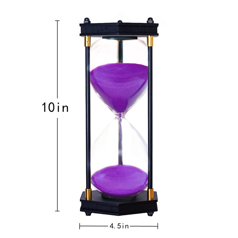 Large Hourglass Timer 60 Minute, Decorative Hexagon Frame Sandglass with