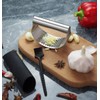 Stainless Steel Garlic Press Garlic Crusher Curved Shaped Presser and