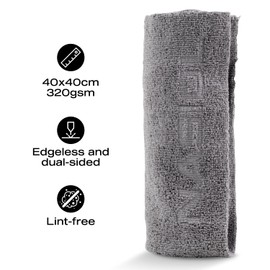Nasiol Wipe&Buff Microfiber Ceramic Coating Application Cloth 10 Pack, Lint Free Detailing Cloth, Double Sided Car Interior Care, Cleaning Cloth, Light Gray
