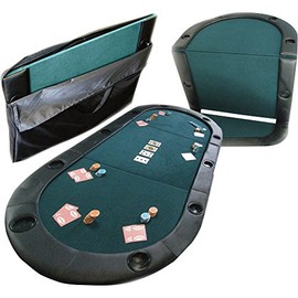 Trademark Texas Hold'em Poker Padded Table Top with Cupholders,Green