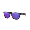 Oakley OO9013 Frogskins Square Sunglasses, Matte Black/Violet Iridium, 55 mm