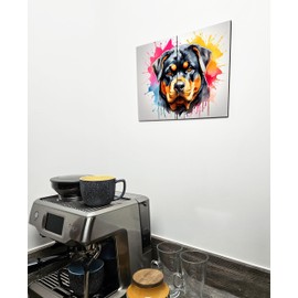 The Plum Penguin Rottweiler Watercolor Wall Art, A4 Dual Panel MDF Wood Home Decor