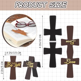 Outus 48 Pieces Magnetic Christian Religious Cross Bookmark Religious Bible Verses Bookmarks Magnetic Page Clips for Women Student School Reading Gifts, 16 Styles (Brown Style)