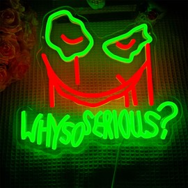 Why So Serious neon sign with bold and classic lines design light up your space and add a cool atmosphere to your home bar or party scene