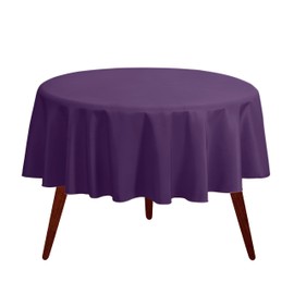 Gee Di Moda Tablecloth - 70" Inch Round Tablecloths for Circular Table Cover in Purple Washable Polyester - Great for Buffet Table, Parties, Holiday Dinner & More