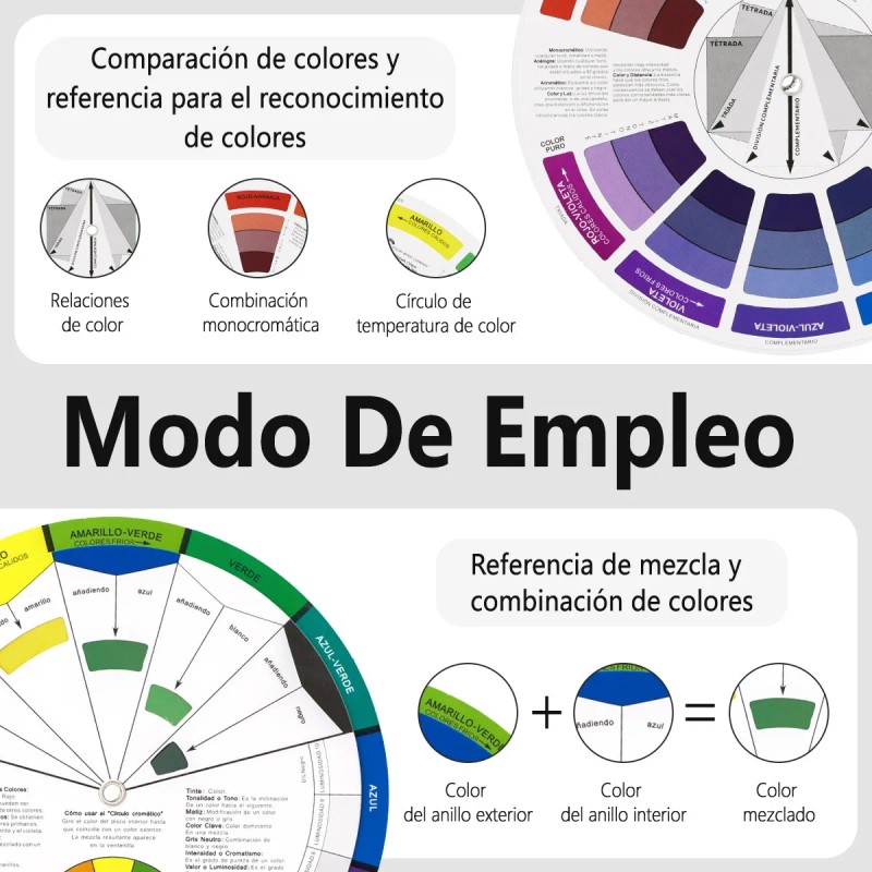 2pzs Círculo Crómatico Profesional Rueda De Color En Español
