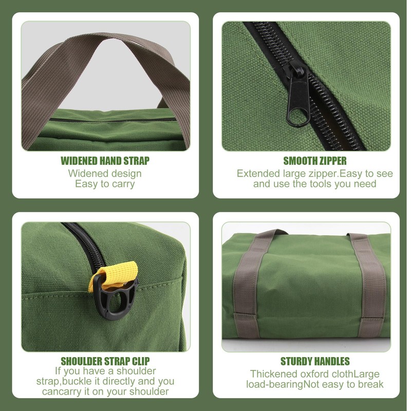 Tool Bag, Wide Mouth Tool Bag, Durable Canvas Tool Bag,