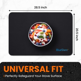 BlueStars Fireproof and Waterproof Stove Top Cover, Glass & Electric Stove Cover Mat, Protects Ceramic Cooktops from Scratches, Expands Kitchen Space, 28.5x20.5, Black