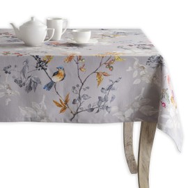 Maison d' Hermine Equinoxe - Grey 100% Cotton Tablecloth for the Kitchen, Dinner, Tabletop, Party Decoration, Weddings, Thanksgiving/Christmas (Rectangle, 160 cm x 220 cm)