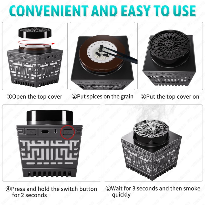 Telawah Bakhoor Incense Burner with Quran, Remote Controlled Speaker and