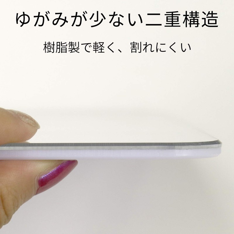 レック お風呂ミラーM くもり止め フィルム付き (22✕29.5cm) 割れにくい 吸着シート取付 貼り直しOK 樹脂製