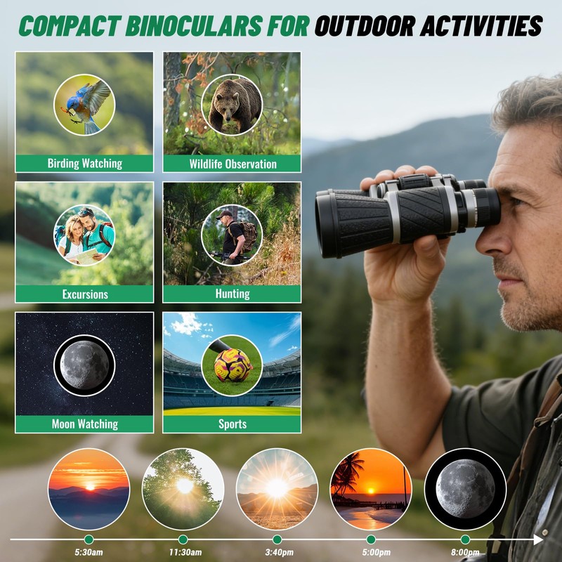BOSTRON 10x50 Binoculars with Independent Eyepiece Adjustment for Outdoor