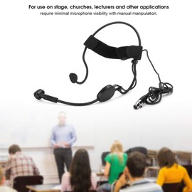 Estink 3 Pin Headphone with Microphone, Portable Condenser Headset Microphone with XLR 3 Pin Plug, Clear Sound, No Noise, for Teachers, Tour Guides, Conferences