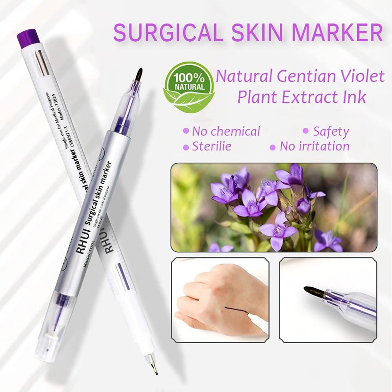 Surgical Skin Marker Pen 4-Pack Professional Sterile Tip Tattoo Stencil