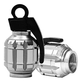 Tire Air Valve Caps, Valve Stem Covers for Cars, Bicycles and Motorcycles, Chrome Color - Pack of 4 (Silver)