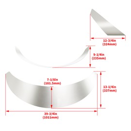 KUAFU 3" Wide Universal Steel Fender Flares, Front & Rear Wide Body Kit Flexible Wheel Arches Edge Trim Protector 4-Piece Set