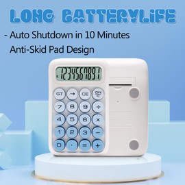 Exlliy Mechanical Switch Calculator,10 Digits,Large LCD Display,Blue Gradient Desktop Calculator Big Buttons,Cute Calculator,Aesthetic Calculator for Office,School,Home and Business use