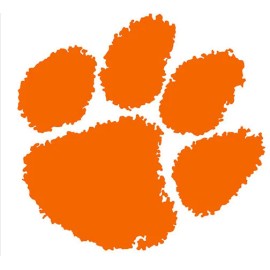Handmade Clemson Tigers heat transfer IRON ON vinyl decal set of 2 stickers - 8 IN