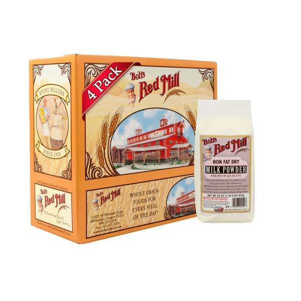 Bob's Red Mill Non-Fat Dry Milk Powder, 22 Oz (4 Pack)