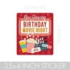 Movie Night Birthday Party Chip Bag Stickers - Birthday Movie