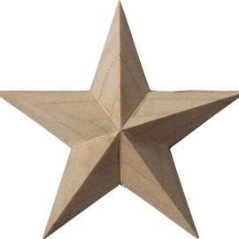 Ekena Millwork ROS02X02GLMA-CASE-2 Galveston Star Rosette, 2 3/4"W x 2 3/4"H x 1/2"P, Maple, 2 Pack