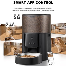 MZZ Automatic Cat Feeder with Camera & Voice Interaction, WiFi/App Control, 4L Dry Food Dispenser for Cats & Dogs with Freshness Preservation, Custom Feeding Times & Portions, Dual Power