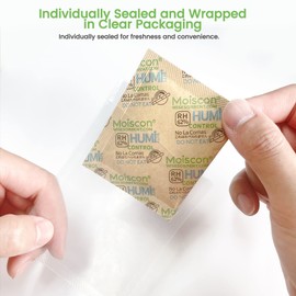 Wisesorb 60 Pack 62% RH 8 Gram Two-Way Humidity Control Packs for Storing 1 oz Herb, Size 8 Moisture Control Packets Individually Wrapped