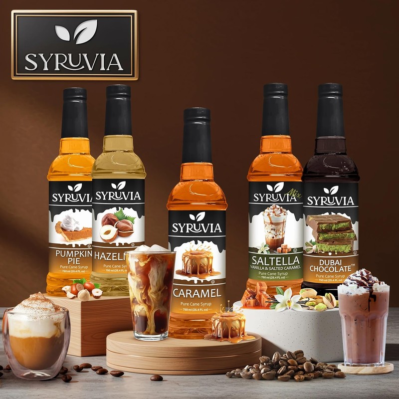 Caramel Pecan Syrup by Syruvia 6-Pack, 25.4 fl oz, Wholesale